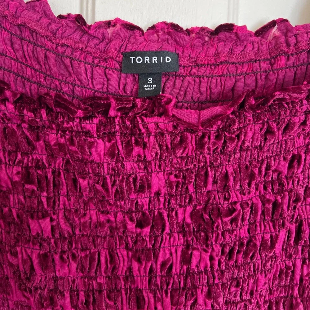 Torrid Purple Floral Smocked Blouse
